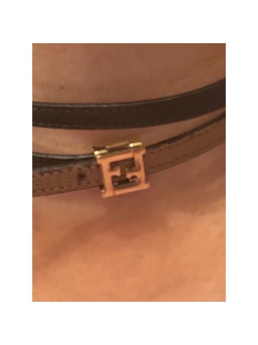 Fendi Reversible Leather Fendi Choker Necklace,bracelet 2 tone Black Cream COA - Picture 3 of 13